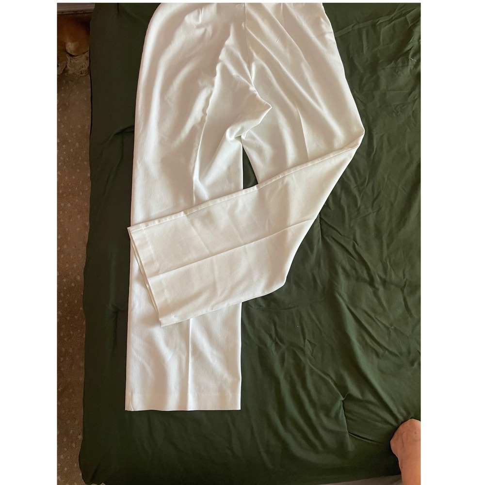 Investments Womens White Straight Leg Dress Pants Mid Rise Size 16 - Picture 7 of 12